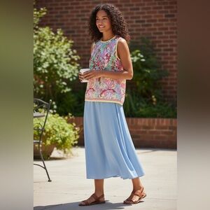 Sunday Up Floral Psychedelic Sleeveless Blouse - Size Small